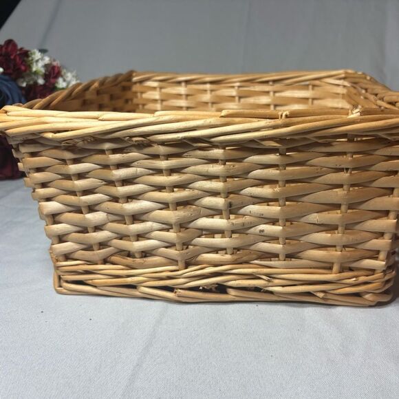 Square Wicker Basket Brown Woven Rattan Display Decor Organizer EPC - Picture 2 of 9